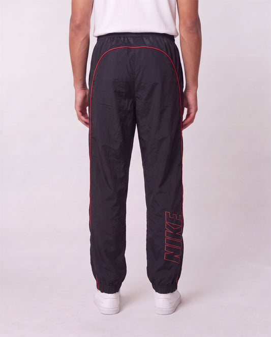 Nike Black Red Trackpants back view, L, 90s vintage, PrimeSupply