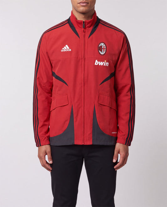 Adidas AC Milan Track Jacket front view, M, Y2K vintage, PrimeSupply