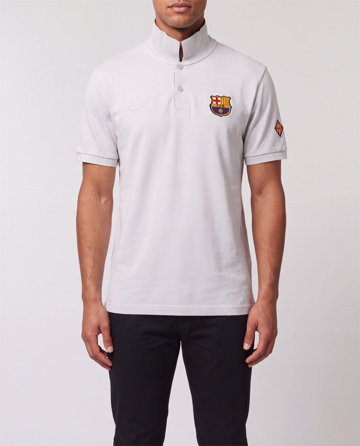 Nike FC Barcelona Polo front view, S, 90s vintage, PrimeSupply