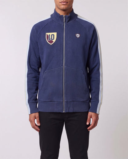 Nike Navy Track Jacket front view, S, 90s vintage, PrimeSupply