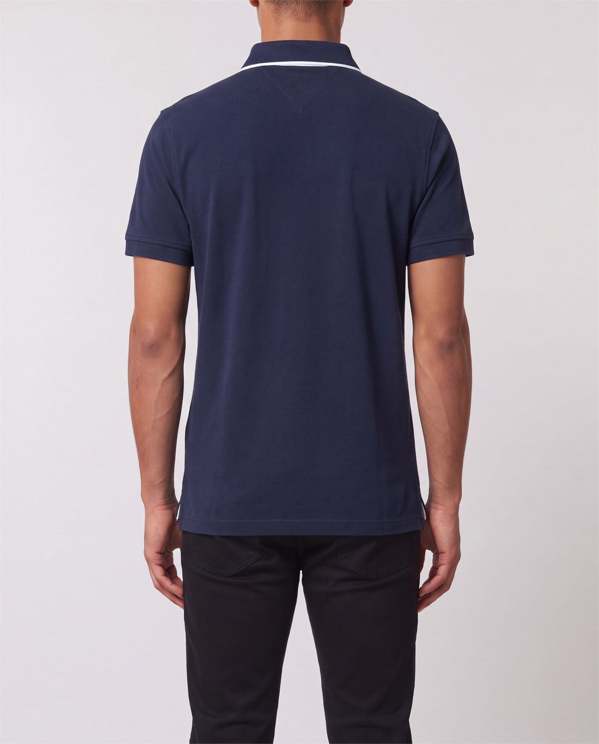 Tommy Hilfiger Navy Polo back view, S, 90s vintage, PrimeSupply