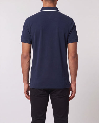 Tommy Hilfiger Navy Polo back view, S, 90s vintage, PrimeSupply