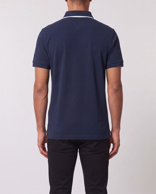 Tommy Hilfiger Navy Polo back view, S, 90s vintage, PrimeSupply