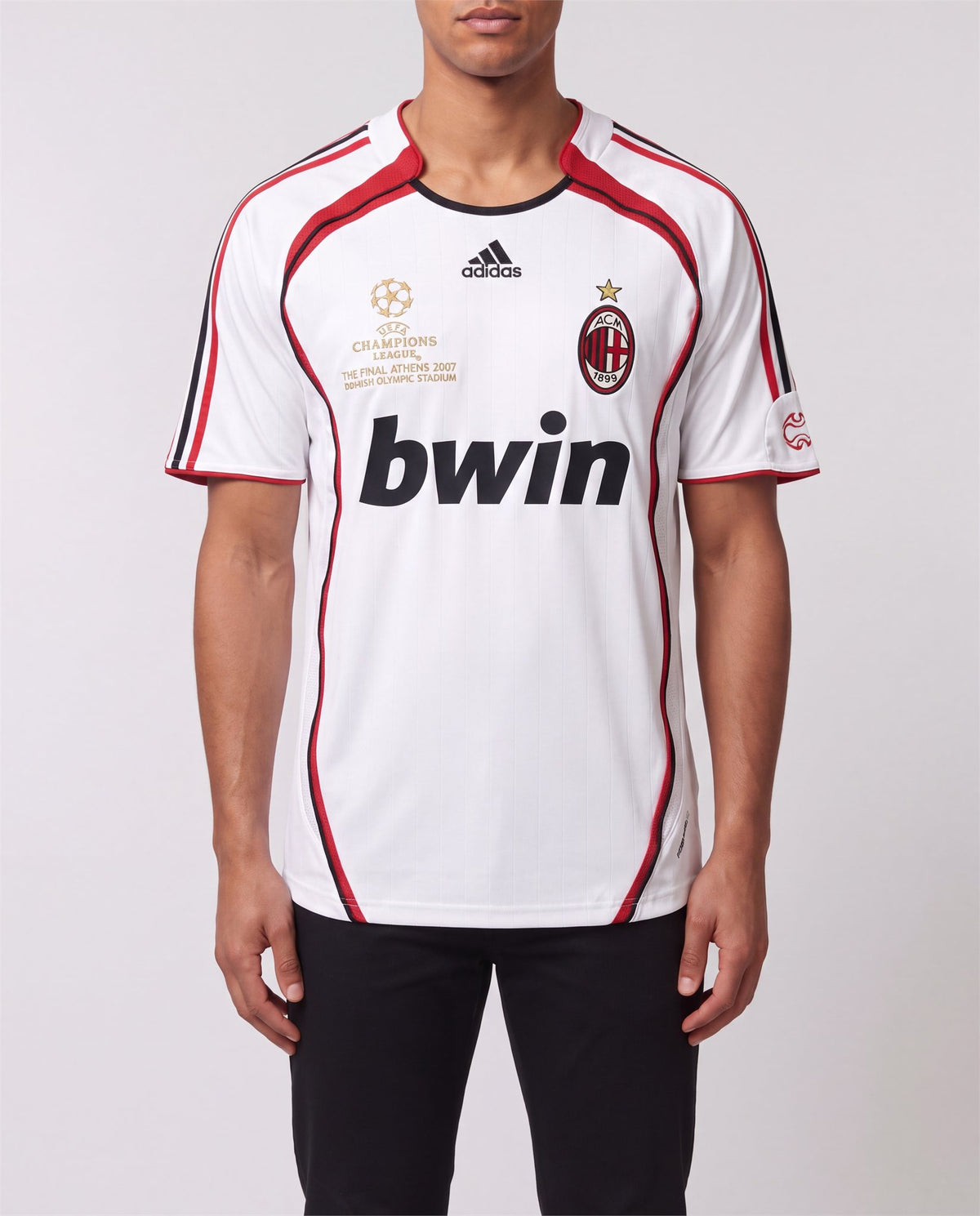Adidas AC Milan Shirt front view, S, Y2K vintage, PrimeSupply
