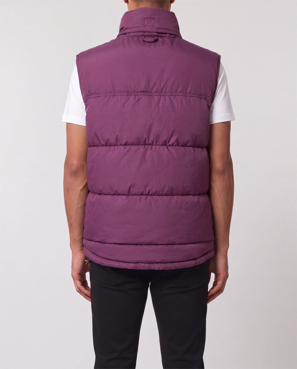 Nike Burgundy Puffer Vest back view, S, 90s vintage, PrimeSupply