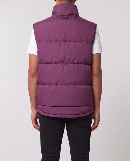 Nike Burgundy Puffer Vest back view, S, 90s vintage, PrimeSupply