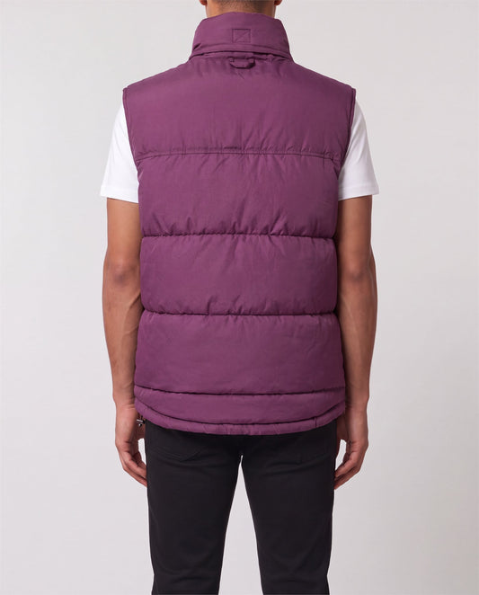 Nike Burgundy Puffer Vest back view, S, 90s vintage, PrimeSupply
